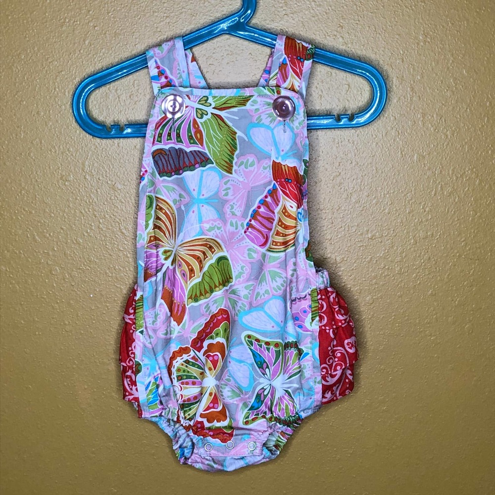 Sam And Sydney Pink Butterfly Romper, 24M